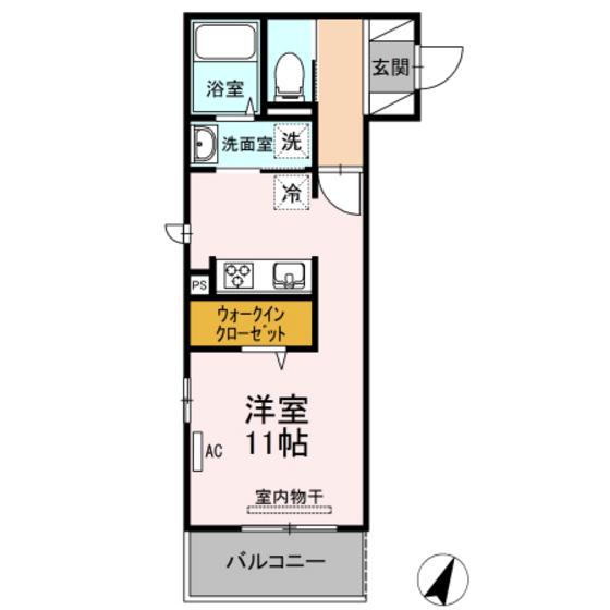 サフェスタ窪町(ワンルーム/3階)の間取り写真