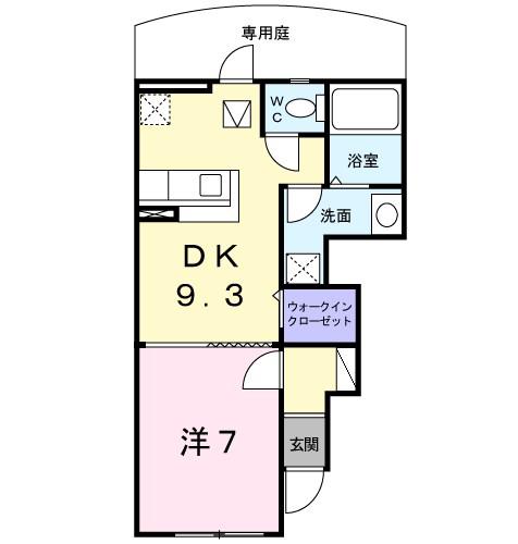 ビサイド・シーⅡ(1LDK/1階)の間取り写真