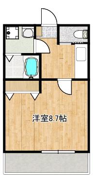 コンフォート(1K/2階)の間取り写真