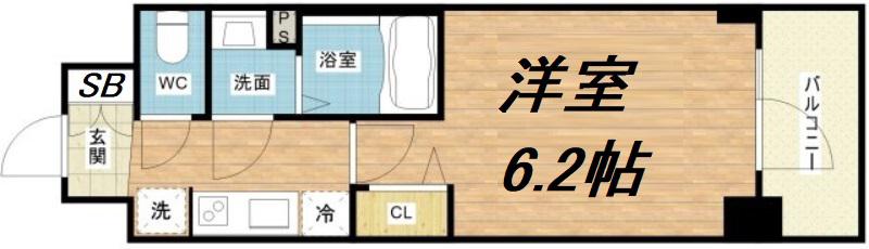 プレサンス福島ミッドエル(1K/5階)の間取り写真