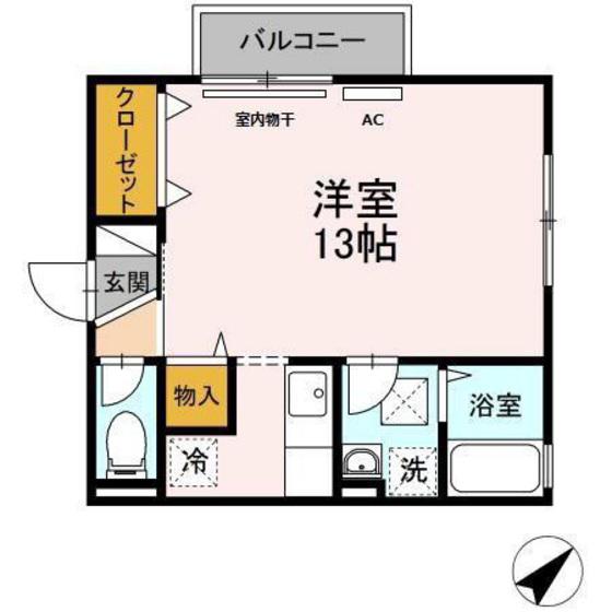 FOREST VALLEY B棟(ワンルーム/2階)の間取り写真