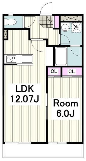 ブランドール弐番館(1LDK/2階)の間取り写真