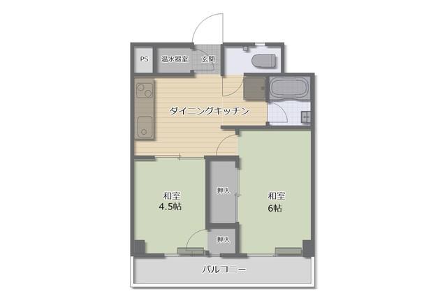 あさやビル(2DK/4階)の間取り写真