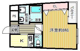 花りんご(1K/3階)の間取り写真