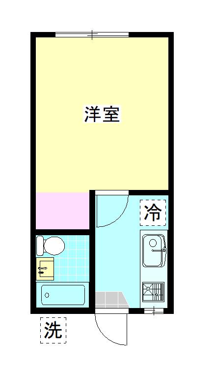 ヴィラ鯉池(1K/1階)の間取り写真