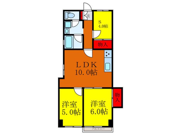 ナンノ第13号館(2SLDK/2階)の間取り写真