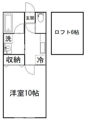 陣場ヒルズ(1K/2階)の間取り写真