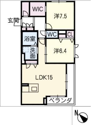 ラフィーネS(2LDK/3階)の間取り写真