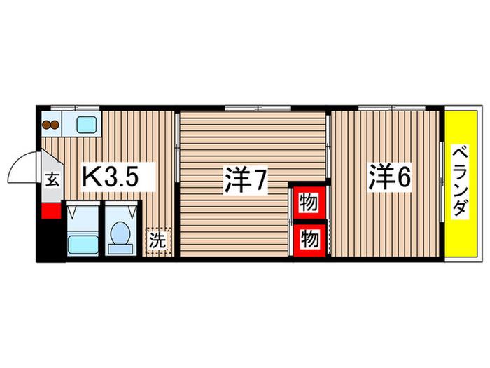 KMハイツ(2K/1階)の間取り写真