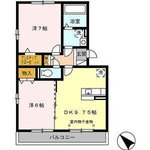 スタースレイプ(2DK/3階)の間取り写真