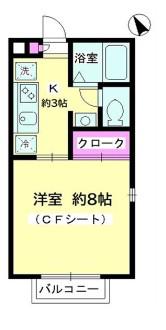 GRACECOURT海老名(1K/2階)の間取り写真