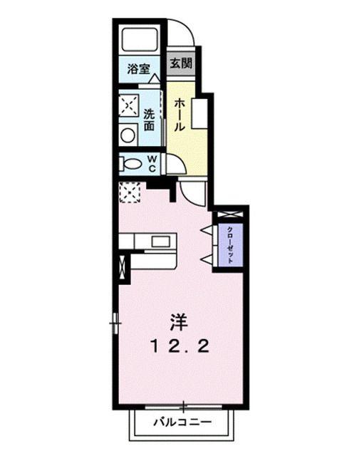 シトラスイン(ワンルーム/1階)の間取り写真