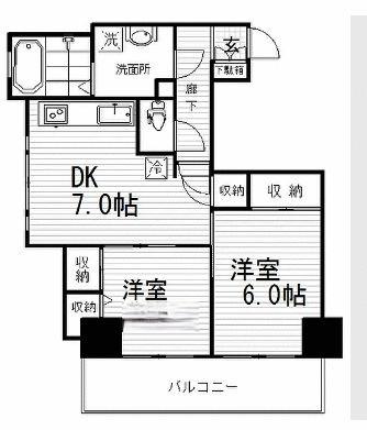 トーカンマンション大山(2DK/3階)の間取り写真