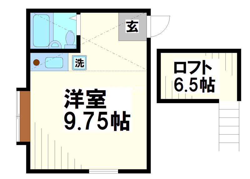 グリーンハウス(ワンルーム/1階)の間取り写真