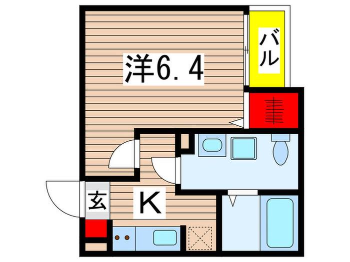 HALE KAI(1K/2階)の間取り写真