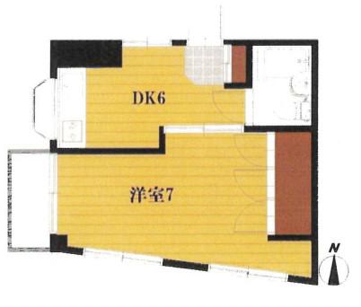 南柏YSハイム(1DK/3階)の間取り写真