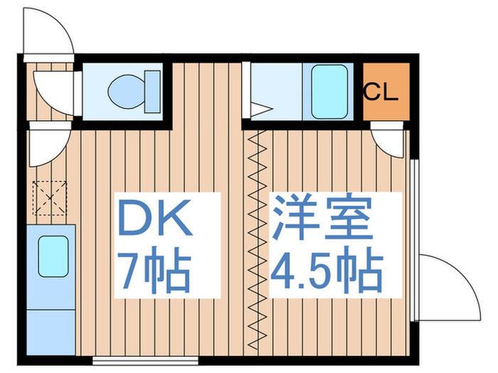 アムクレスト242-II(1DK/1階)の間取り写真