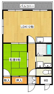 ファミールM(1LDK/3階)の間取り写真