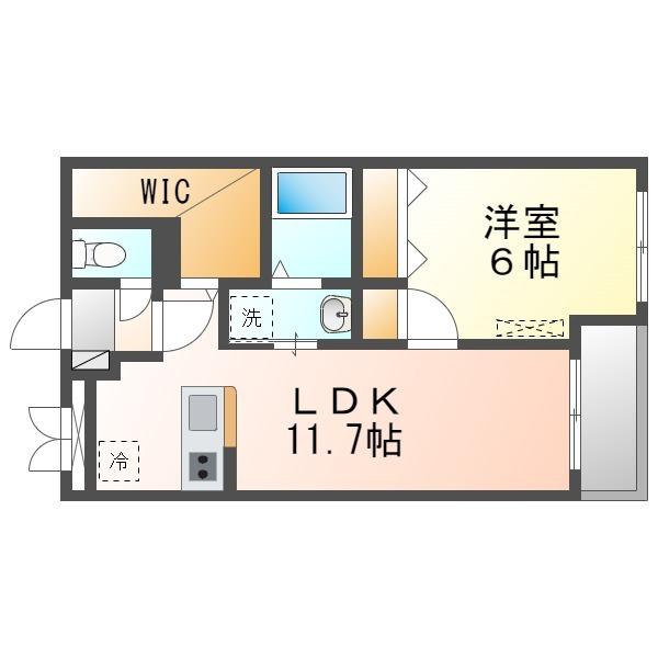 グランディオ TK(1LDK/1階)の間取り写真