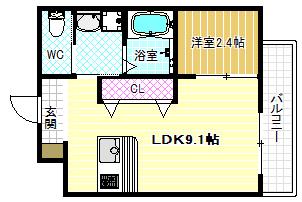 エヌエムキャトフヴァンオンズ(1LDK/3階)の間取り写真