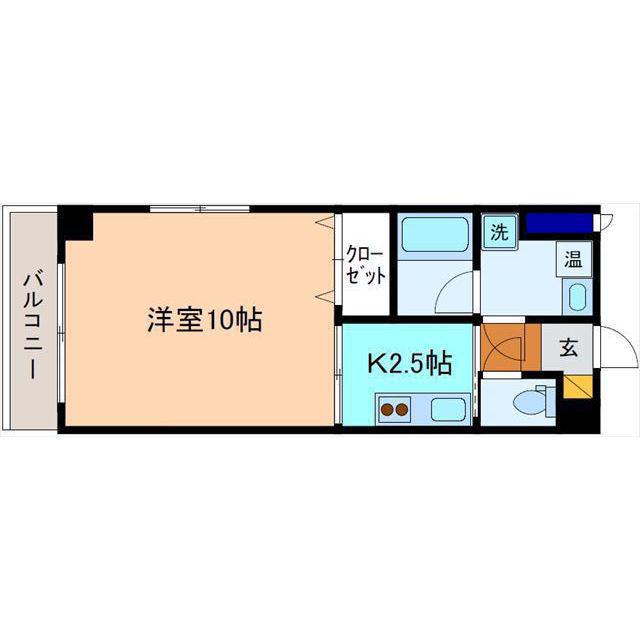 ラモークII(1K/4階)の間取り写真