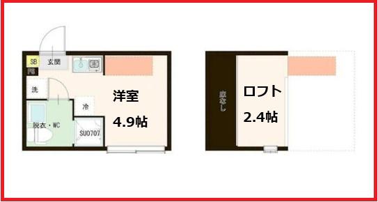 ヴィレッタアイ亀戸(ワンルーム/1階)の間取り写真