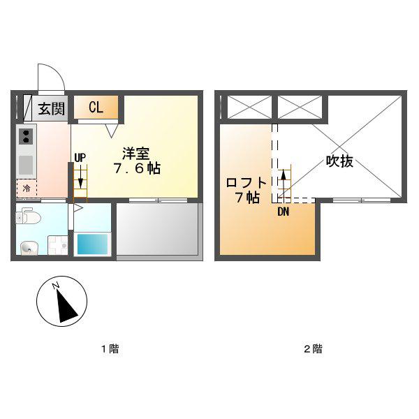 HAUS RUHE 高畑(ワンルーム/1階)の間取り写真