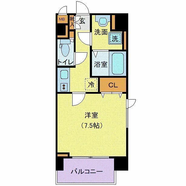 パレコート新宿(1K/7階)の間取り写真