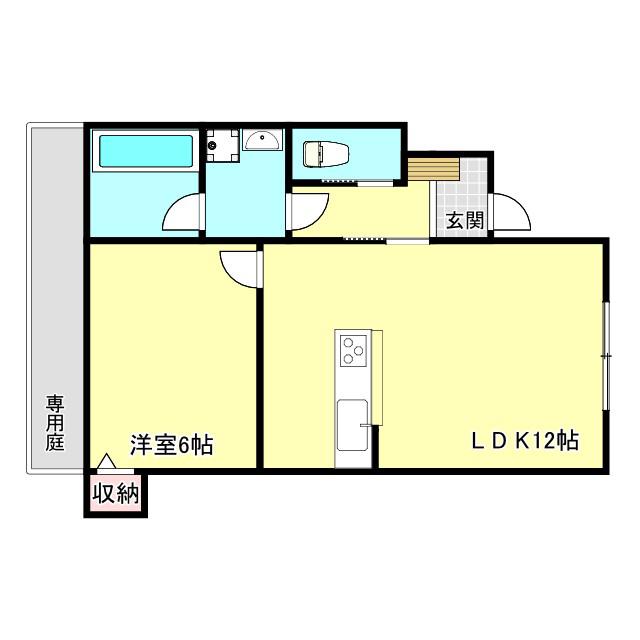 FORESTA A(1LDK/1階)の間取り写真