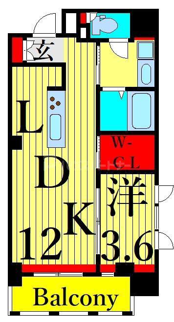 ORSUS浅草(1LDK/7階)の間取り写真