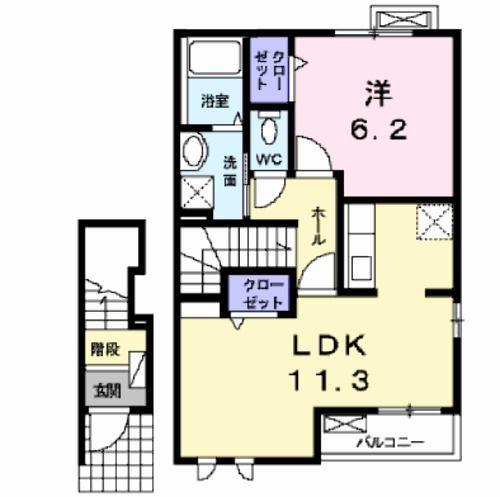 スパーブ レジデンス(1LDK/2階)の間取り写真