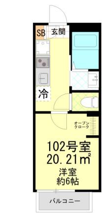 ラテ横浜(1K/1階)の間取り写真
