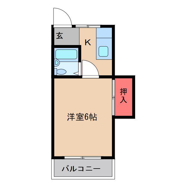 コーポ立川(1K/1階)の間取り写真