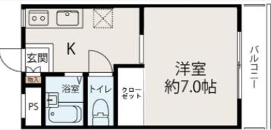 リバティーハウス後藤(ワンルーム/3階)の間取り写真