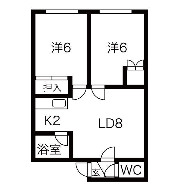 サンハイツN30(2LDK/3階)の間取り写真