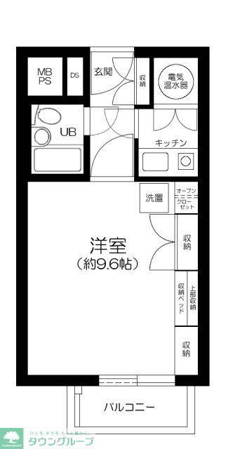 パークサイド六本木(1K/3階)の間取り写真