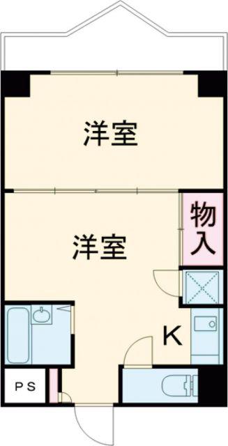 西河原マリーンハイツ(1DK/3階)の間取り写真