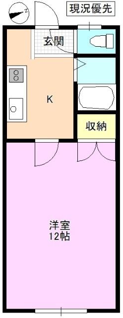 ソフィアM(1K/2階)の間取り写真