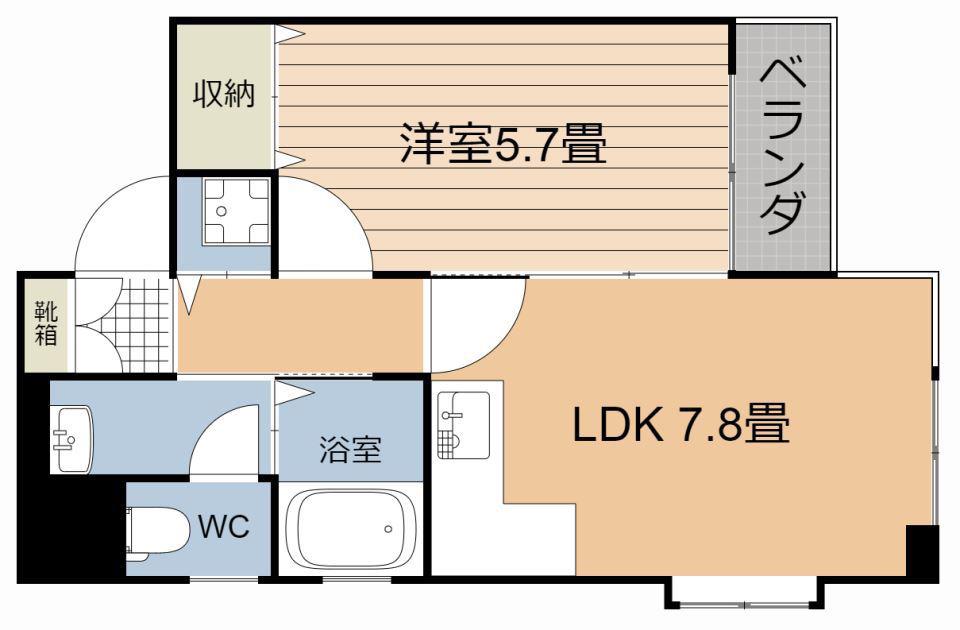 ウィンザーガーデン鴨池(1LDK/3階)の間取り写真