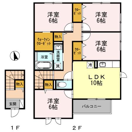 グランソル(4LDK/2階)の間取り写真