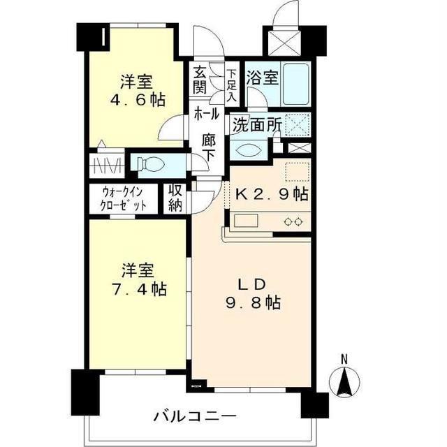 プレミアコンフォート高井戸(2LDK/1階)の間取り写真