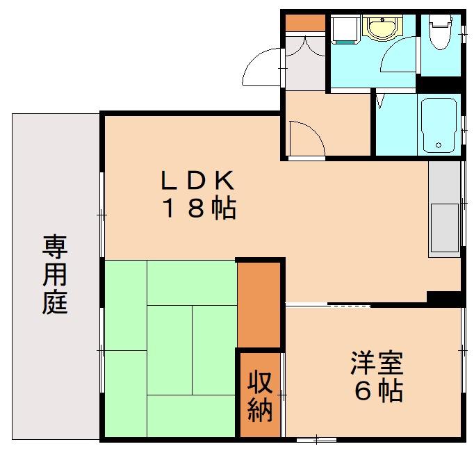 セジュールWADA(1LDK/1階)の間取り写真