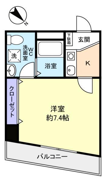 ビラビスタ津田沼(1K/3階)の間取り写真