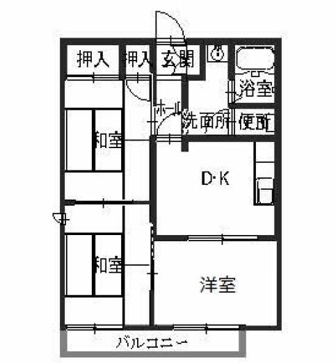サンシャインハイム(3DK/2階)の間取り写真