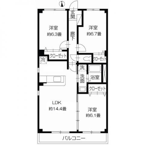 アヴァンセ(3LDK/3階)の間取り写真