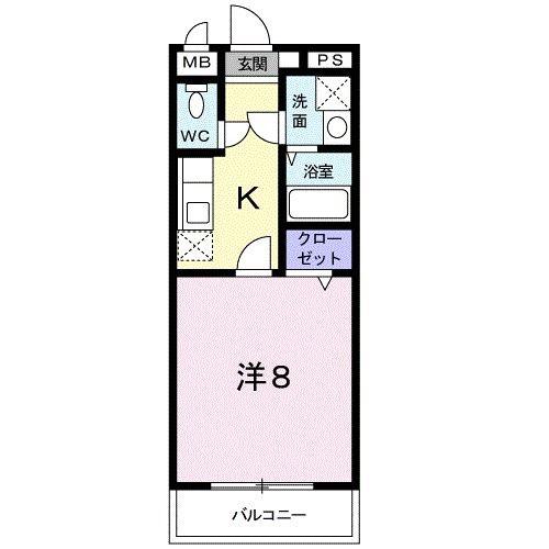 MILD.A(1K/4階)の間取り写真