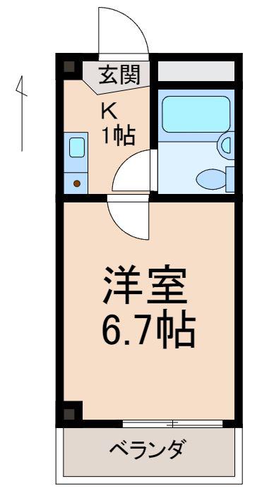 サクラビル(1K/4階)の間取り写真