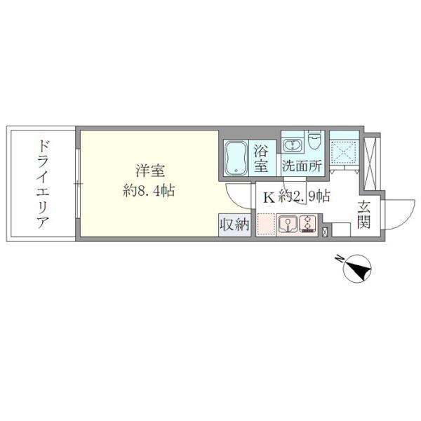HTピア赤坂(1K/4階)の間取り写真