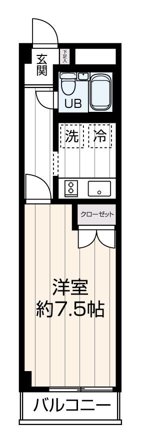 メゾン・ムジークI(1K/2階)の間取り写真