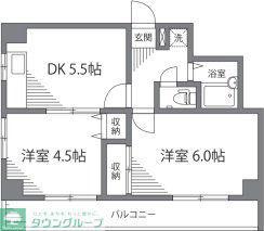 モンシェール三ノ輪(2DK/4階)の間取り写真
